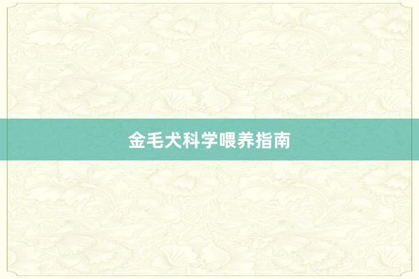 金毛犬科学喂养指南